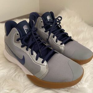 Nike Men's Precision 3 Gray and Navy Athletic Shoes